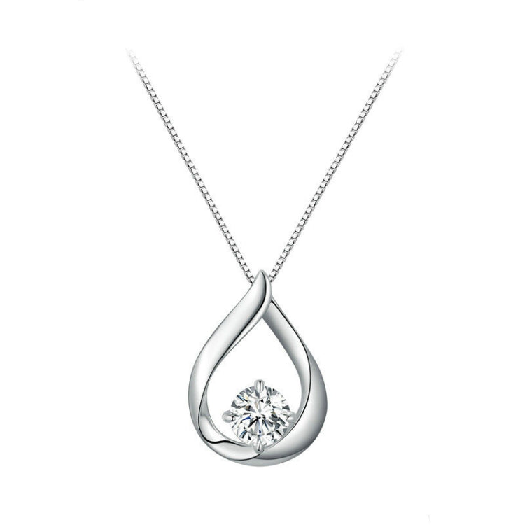 Sterling Silver Plated Plated Waterdrop Moissanite Necklace - Necklaces & Pendants by PMC Jewellery | Online Shopping South Africa | PMC Jewellery