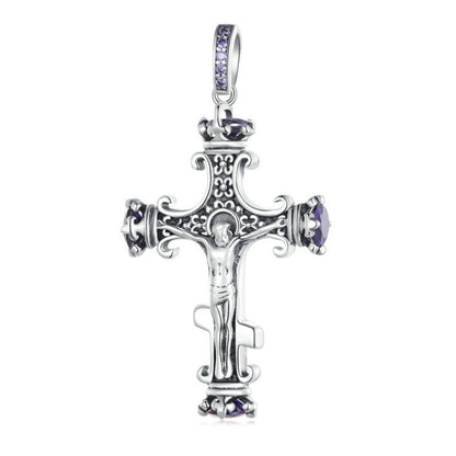 S925 Sterling Silver Vintage Cross DIY Necklace Pendant - Jewelry Accessories by PMC Jewellery | Online Shopping South Africa | PMC Jewellery