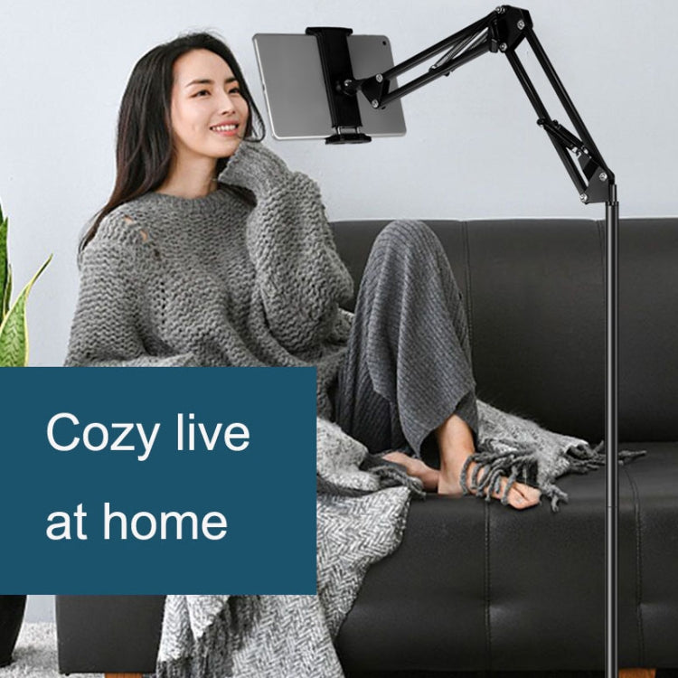 175cm Mobile Phone Tablet Live Broadcast Bedside Lifting Bracket Floor Model (White) - Lazy Bracket by PMC TechLife | Online Shopping South Africa | PMC TechLife