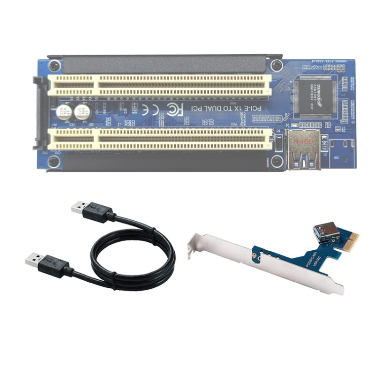 PCI-E 1X To Dual PCI Riser Card Extend Adapter Add Expansion Card For PC Computer - Add-on Cards by PMC Jewellery | Online Shopping South Africa | PMC Jewellery