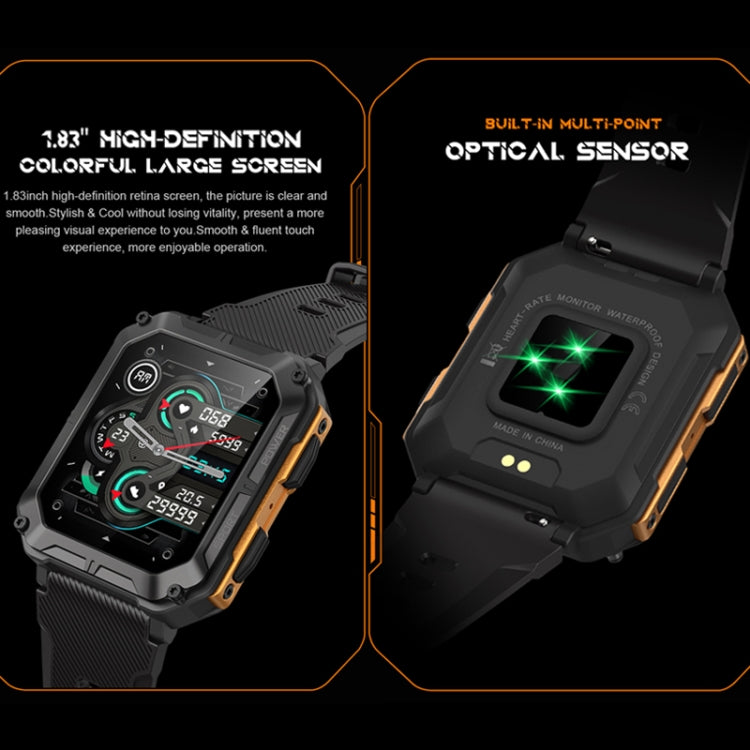 1.83 Inch IP68 Waterproof Bluetooth Call Sports Smart Watch Outdoor Three-Proof Multifunctional Watch(Black) - Smart Watches by PMC TechLife | Online Shopping South Africa | PMC TechLife