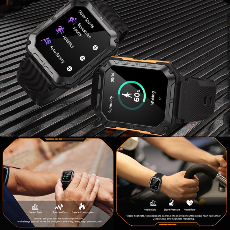 1.83 Inch IP68 Waterproof Bluetooth Call Sports Smart Watch Outdoor Three-Proof Multifunctional Watch(Orange) - Smart Watches by PMC TechLife | Online Shopping South Africa | PMC TechLife