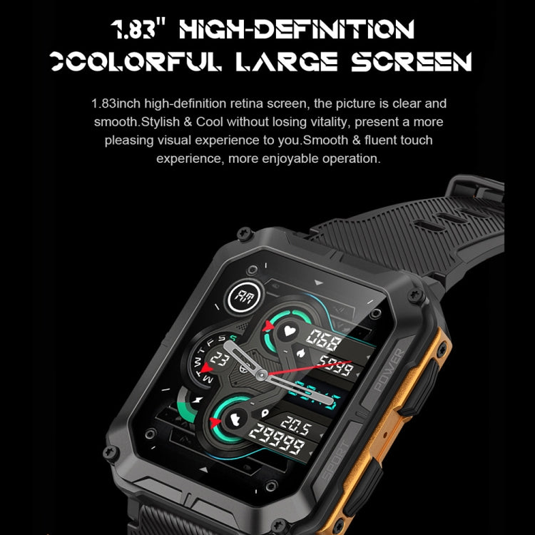 1.83 Inch IP68 Waterproof Bluetooth Call Sports Smart Watch Outdoor Three-Proof Multifunctional Watch(Orange) - Smart Watches by PMC Jewellery | Online Shopping South Africa | PMC Jewellery
