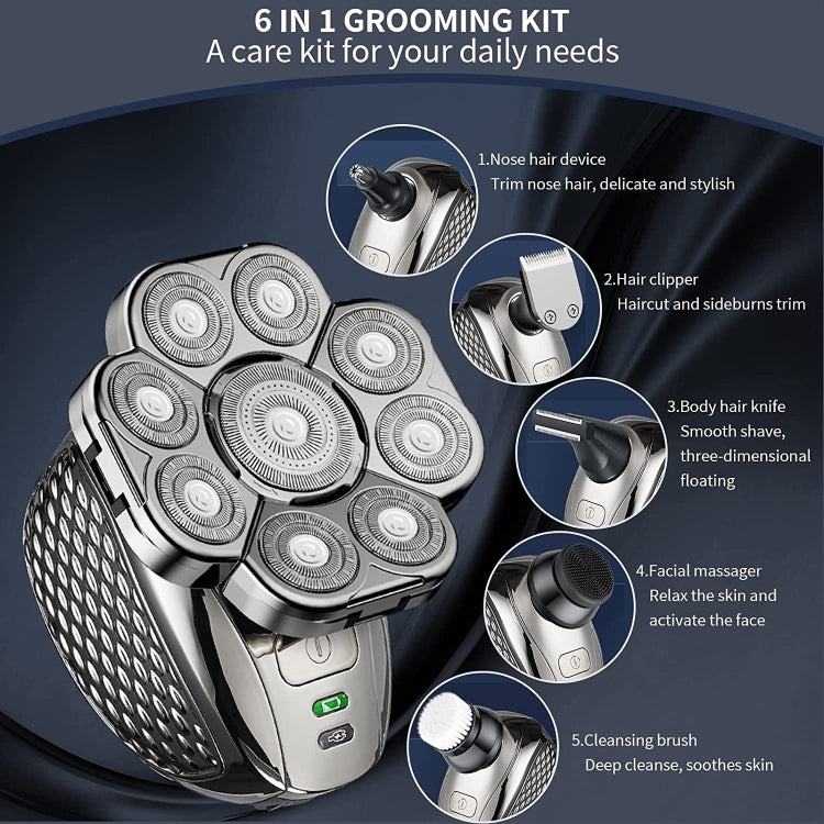 6 In 1 9 Knife Head Multifunctional USB Shaver Full Body Water Washing Shaver Men Hair Bald - free shipping - PMC TechLife - Order now!