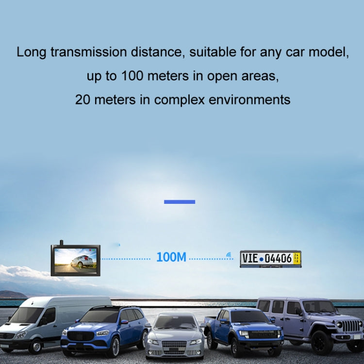 Solar Integrated License Plate Frame Vehicle Camera Wireless Reversing Display(RC03) - Rear View Cameras by PMC Jewellery | Online Shopping South Africa | PMC Jewellery