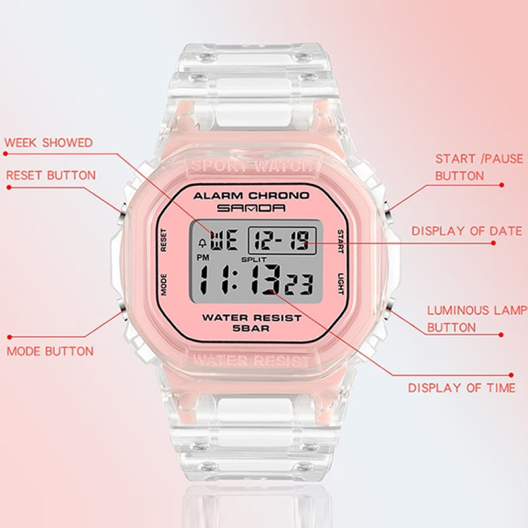 SANDA 2009 Multifunctional Sports Waterproof Calendar Watch(Cherry) - Sport Watches by SANDA | Online Shopping South Africa | PMC Jewellery