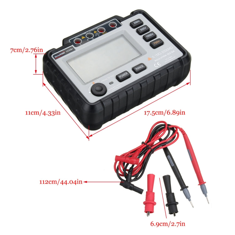 WinAPEX VC60B+ 250/500/1000V DC Digital Insulation Resistance Tester Megger MegOhm Meter - Battery & Resistance Tester by WinAPEX | Online Shopping South Africa | PMC Jewellery