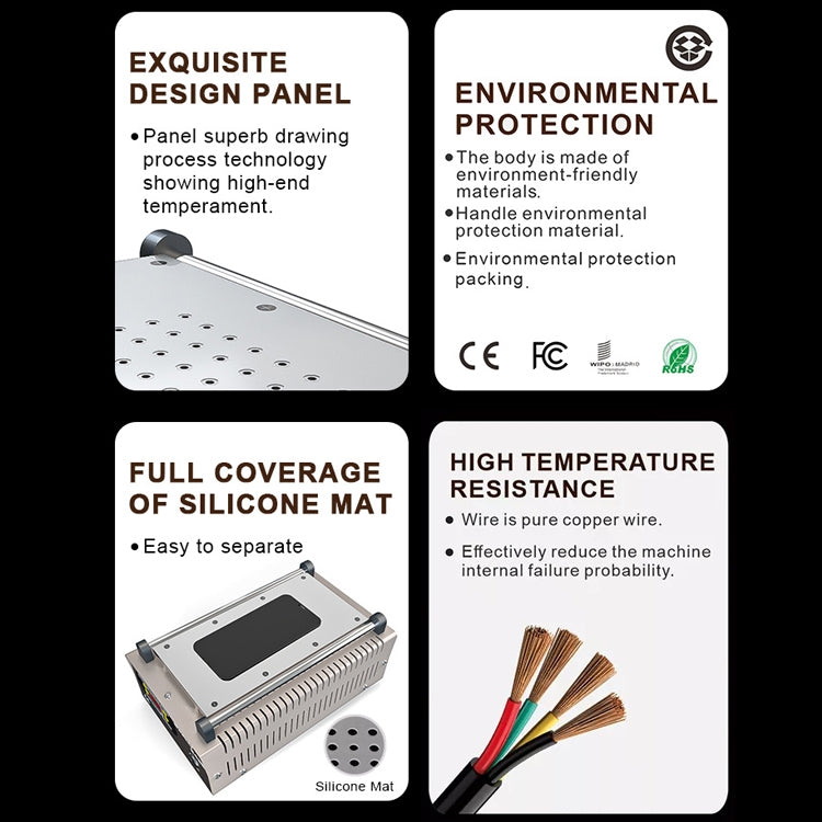 BAKU BA-948E Mobile Phone Liquid Crystal Separation Machine Flat Display Separator Heating Board EU Plug 220V - free shipping - PMC TechLife - Order now!