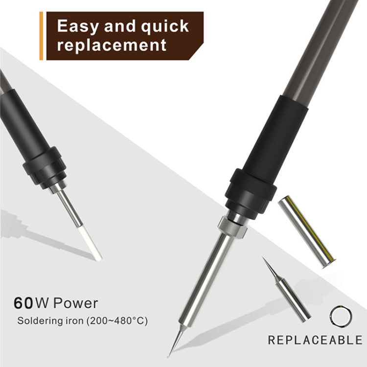 BAKU BA-601C+ Digital Display 2-In-1 Electric Soldering Iron Heat Exchanger Mobile Phone Maintenance Desoldering US Plug 110V - free shipping - PMC TechLife - Order now!