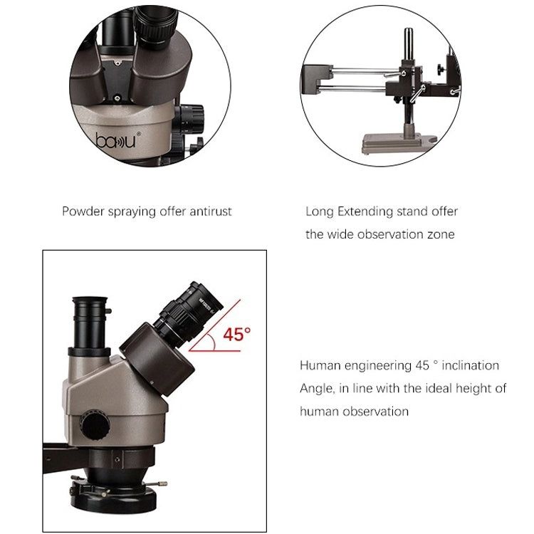 Baku BA-010T Electronic Microscopy Jewelry Appraisal Mobile Phone Circuit Board Repair Jade Magnifying Glass(EU Plug 220V) - free shipping - PMC TechLife - Order now!