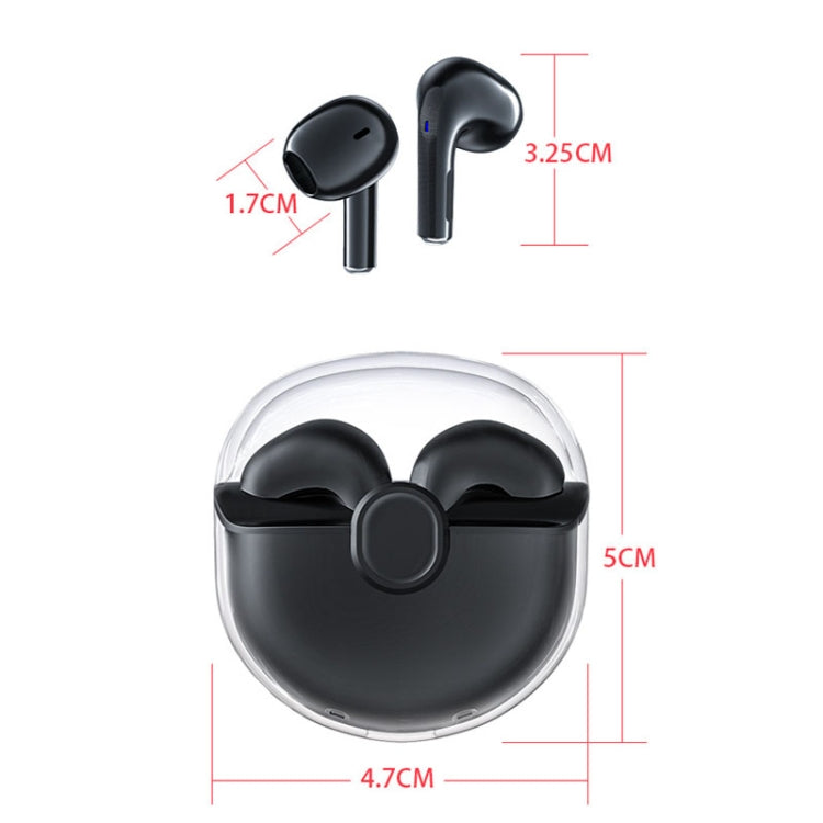 Transparent Semi-In-Ear Stereo Touch Waterproof Noise Reduction Bluetooth Earphones, Color: White - Bluetooth Earphone by PMC Jewellery | Online Shopping South Africa | PMC Jewellery