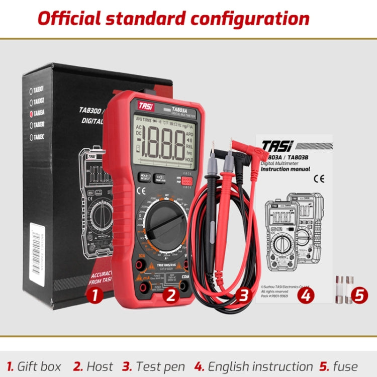 TASI TA803B Digital High Precision Multimeter Digital Display Household Multifunction Electrician Multimeter - free shipping - PMC TechLife - Order now!