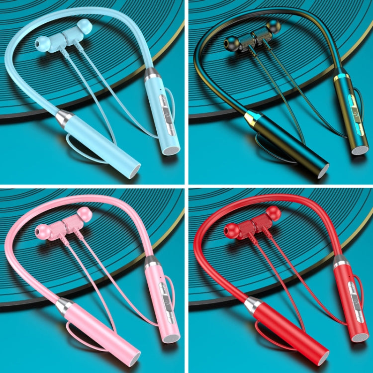 Wireless Hanging Neck Long Battery Life Sports Binaural Bluetooth Headset(Blue OPP Bag) - Neck-mounted Earphone by PMC TechLife | Online Shopping South Africa | PMC TechLife