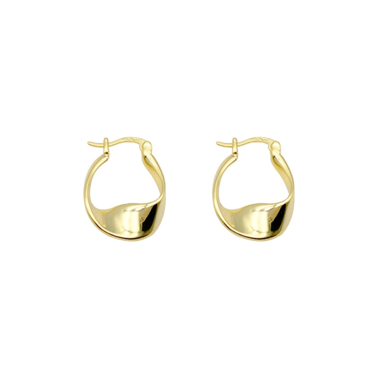 925 Silver Needle Retro Earrings Geometric Twist Temperament Earrings(Golden) - Stud Earrings & Earrings by PMC Jewellery | Online Shopping South Africa | PMC Jewellery