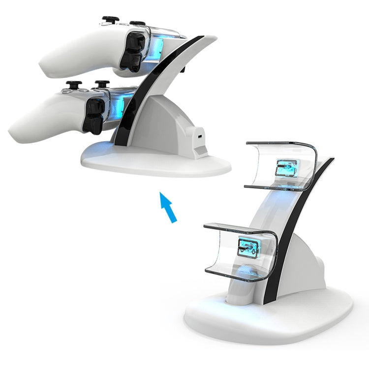 iplay HBP-253 For PS5 Game Wireless Handle Double Charging Base Placement Bracket(White) - free shipping - PMC TechLife - Order now!