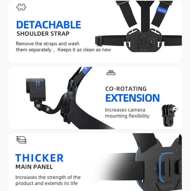 TELESIN  Chest Strap Mount Waistcoat Belt  Mount For Action Camera - Chest Belt by TELESIN | Online Shopping South Africa | PMC Jewellery