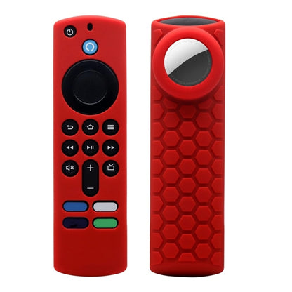 2pcs Remote Control Case For Amazon Fire TV Stick 2021 ALEXA 3rd Gen With Airtag Holder(Red) - Remote Control Covers by PMC Jewellery | Online Shopping South Africa | PMC Jewellery