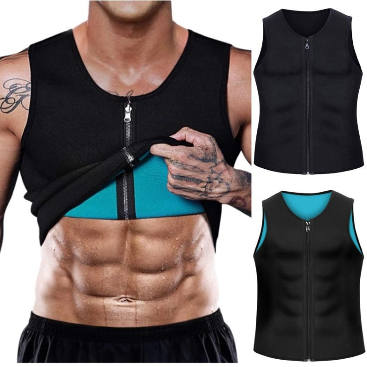 Men Fitness Corset Neoprene Sports Tummy Control Shapewear Zipper Tank Top  Workout Wear, Size: S(Green), ZA