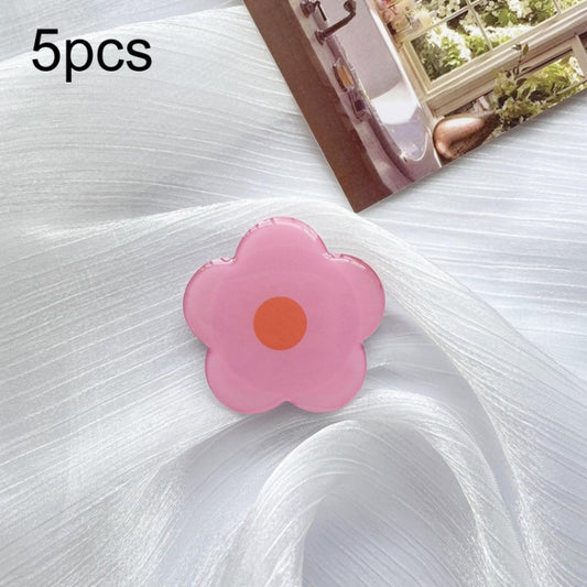 5pcs Sunflower Drip Glue Airbag Mobile Phone Holder(Pink Flower) - Ring Holder by PMC Jewellery | Online Shopping South Africa | PMC Jewellery