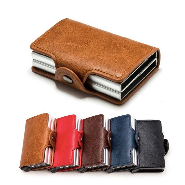 Automatic Pop-up Card Holder Metal Card Box RFID Credit Card Bank Card Box Wallet(Brown) - free shipping - PMC TechLife - Order now!