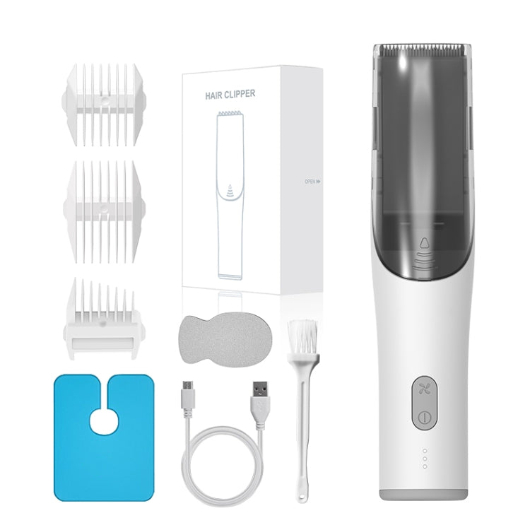 Electric Waterproof Hairdresser Children Low Noise Rechargeable Push Clipper, Specification: Suction Upgrade Version White - free shipping - PMC TechLife - Order now!