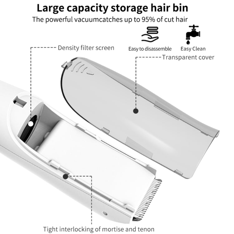 Electric Waterproof Hairdresser Children Low Noise Rechargeable Push Clipper, Specification: Suction Upgrade Version White - free shipping - PMC TechLife - Order now!