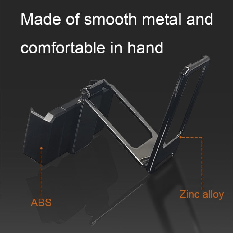 Back Clip Double Ring Magnetic Metal Folding Phone Bracket Desktop Lazy Ring Phone Holder(Black) - Ring Holder by PMC TechLife | Online Shopping South Africa | PMC TechLife