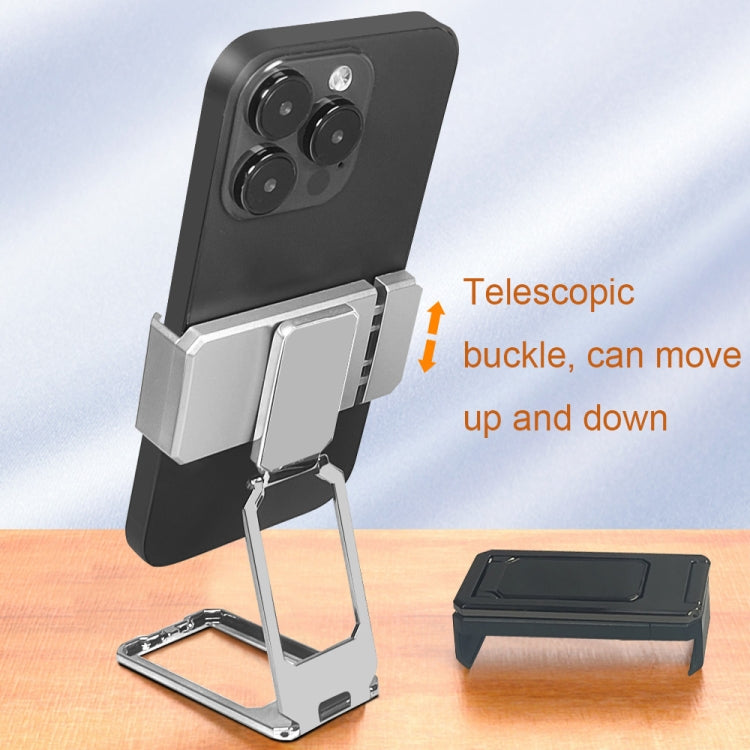 Back Clip Double Ring Magnetic Metal Folding Phone Bracket Desktop Lazy Ring Phone Holder(Rose Gold) - Ring Holder by PMC TechLife | Online Shopping South Africa | PMC TechLife