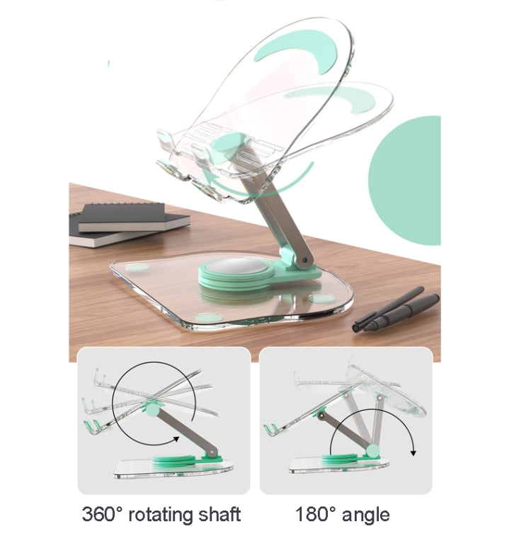 KF-Z11 Acrylic Tablet PC Mobile Phone Bracket Desktop Rotating Foldable Lazy Non-slip Phone Support Frame(White) - Desktop Holder by PMC TechLife | Online Shopping South Africa | PMC TechLife