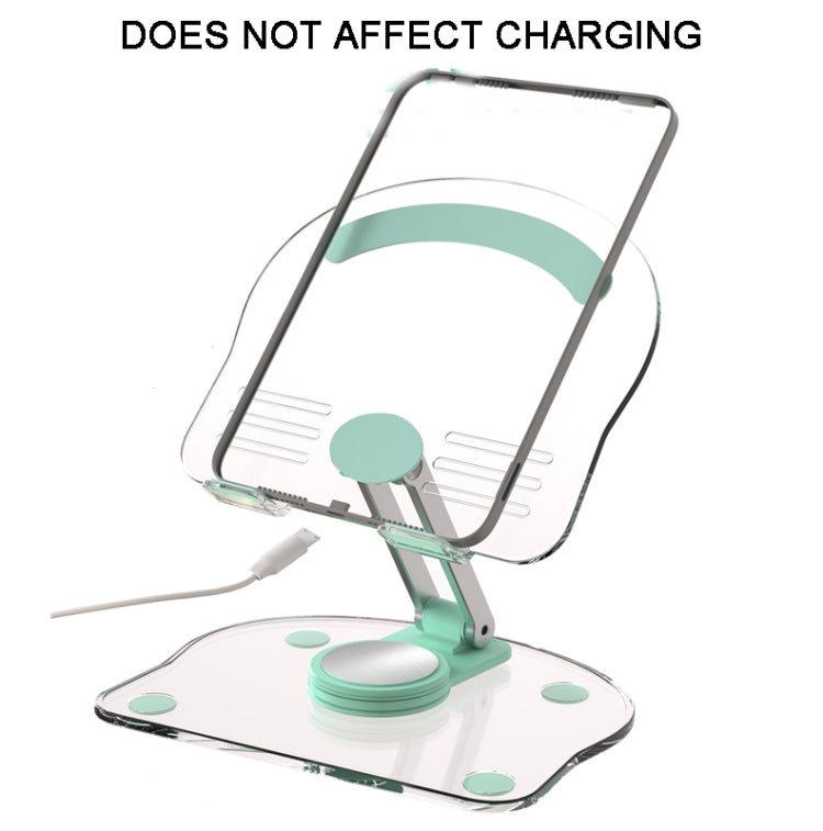 KF-Z11 Acrylic Tablet PC Mobile Phone Bracket Desktop Rotating Foldable Lazy Non-slip Phone Support Frame(Green) - Desktop Holder by PMC TechLife | Online Shopping South Africa | PMC TechLife