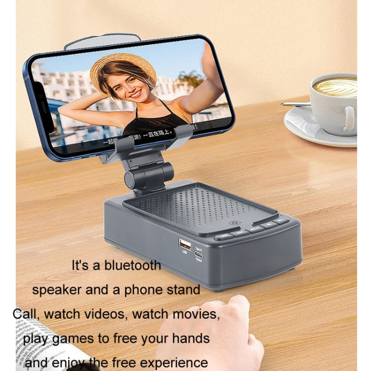 3 in 1 Multi-functional Desktop Mobile Phone Telescopic Bracket Bluetooth Audio(White) - Desktop Holder by PMC TechLife | Online Shopping South Africa | PMC TechLife