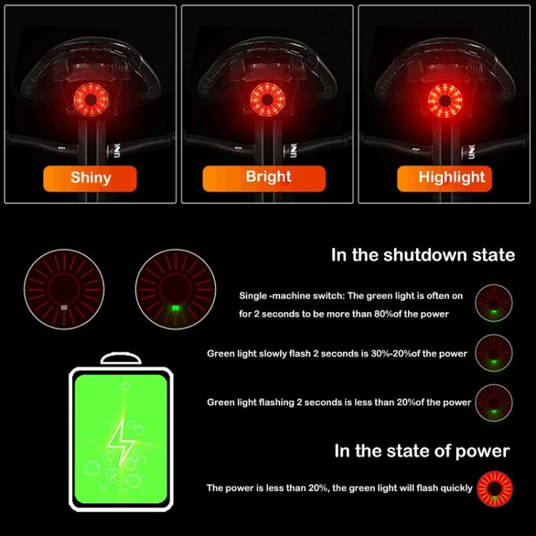 WEST BIKING Bicycle USB Charging Smart Brake Sensor Warning Tail Light(Sit Tube) - Taillights by WEST BIKING | Online Shopping South Africa | PMC TechLife | Buy Now Pay Later Mobicred