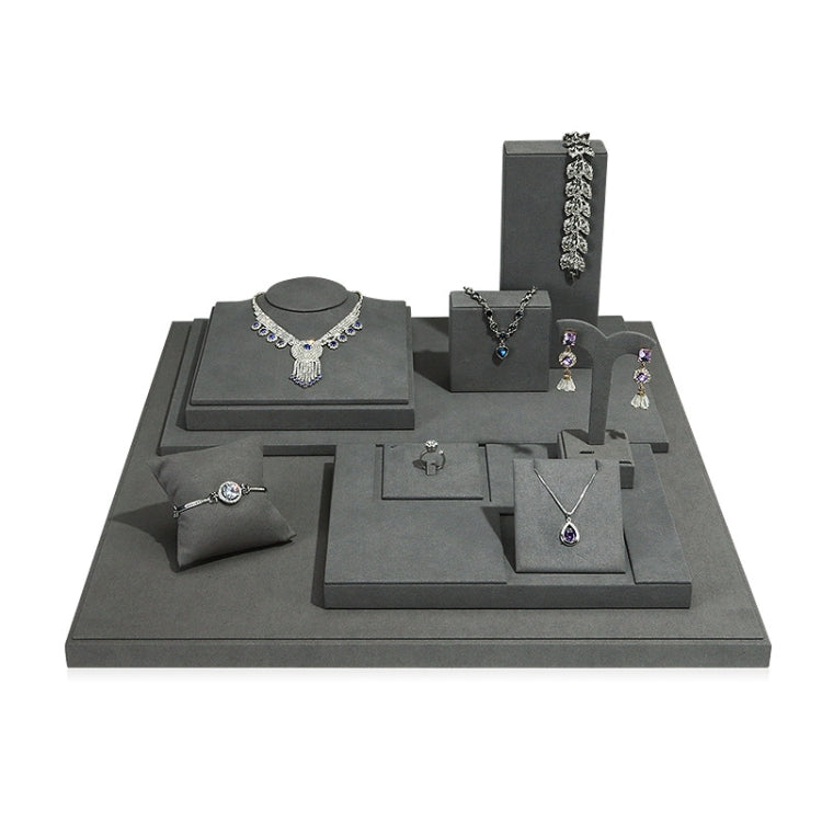 Gray Jewelry Display Microfiber Jewelry Props Display Rack Set 1 - Jewelry Storages by PMC Jewellery | Online Shopping South Africa | PMC Jewellery