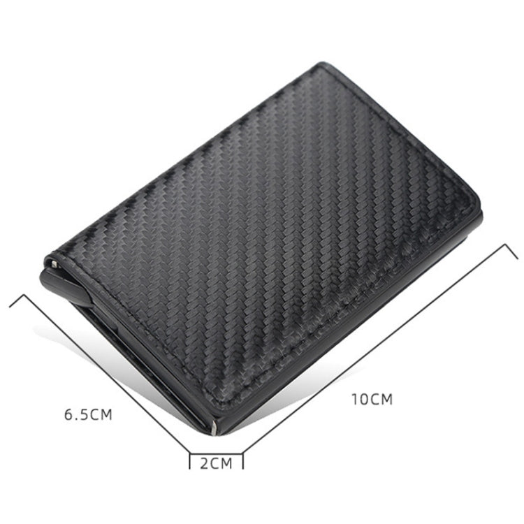 Baellerry RFID Anti-theft Plaid Leather Wallet Metal Aluminum Box Automatic Eject Type Card Holder(Black) - Antimagnetic RFID Package by Baellerry | Online Shopping South Africa | PMC TechLife | Buy Now Pay Later Mobicred