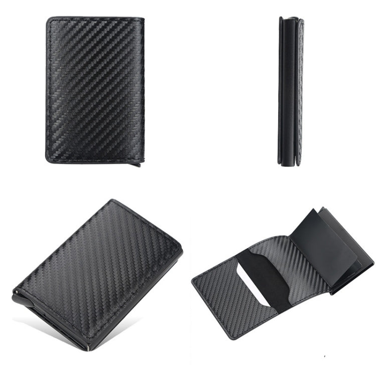 Baellerry RFID Anti-theft Plaid Leather Wallet Metal Aluminum Box Automatic Eject Type Card Holder(Gold) - free shipping - PMC TechLife - Order now!