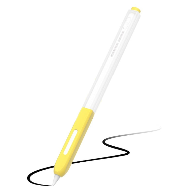 For Apple Pencil 2 Non-Slip Anti-Fall Translucent Segmented Pen Case(Lemon Yellow) - Pencil Accessories by PMC Jewellery | Online Shopping South Africa | PMC Jewellery