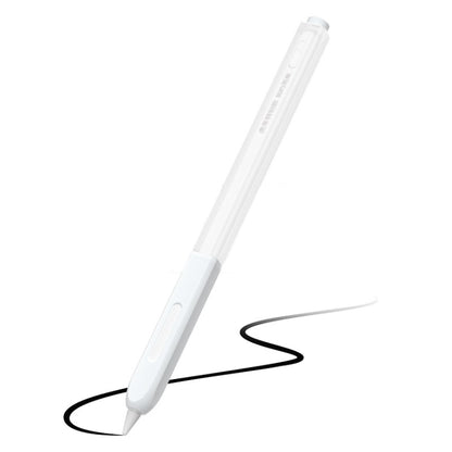 For Apple Pencil 2 Non-Slip Anti-Fall Translucent Segmented Pen Case(Crescent White) - Pencil Accessories by PMC Jewellery | Online Shopping South Africa | PMC Jewellery