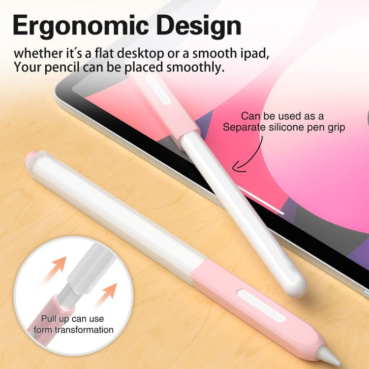 For Apple Pencil 2 Non-Slip Anti-Fall Translucent Segmented Pen Case(Ink Green) - Pencil Accessories by PMC TechLife | Online Shopping South Africa | PMC TechLife