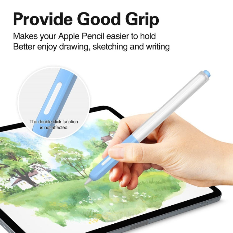For Apple Pencil 2 Non-Slip Anti-Fall Translucent Segmented Pen Case(Ink Green) - Pencil Accessories by PMC TechLife | Online Shopping South Africa | PMC TechLife