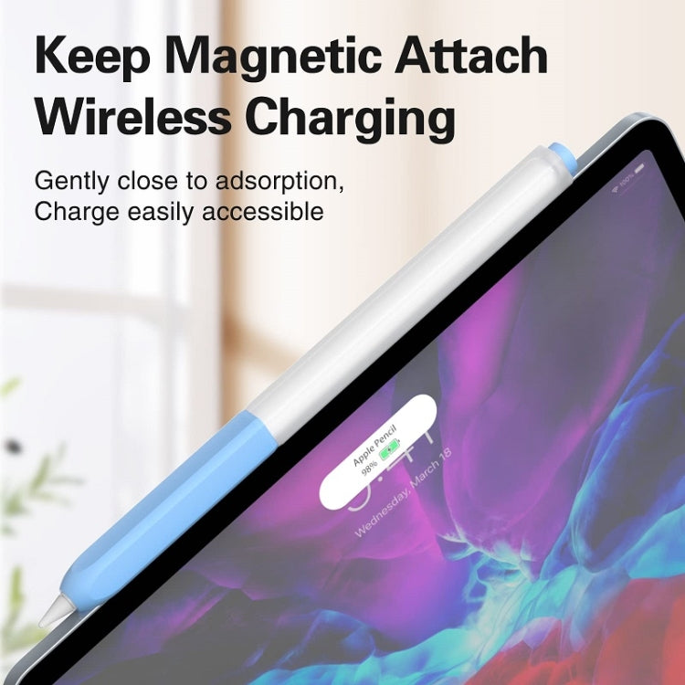 For Apple Pencil 2 Non-Slip Anti-Fall Translucent Segmented Pen Case(Lavender Purple) - Pencil Accessories by PMC TechLife | Online Shopping South Africa | PMC TechLife