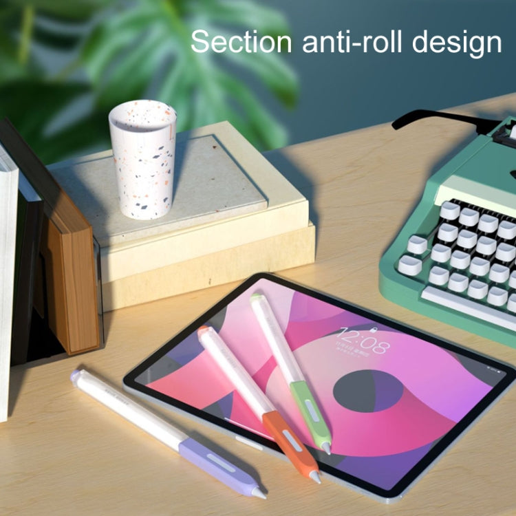 For Apple Pencil 2 Non-Slip Anti-Fall Translucent Segmented Pen Case(Green Cyan) - Pencil Accessories by PMC TechLife | Online Shopping South Africa | PMC TechLife