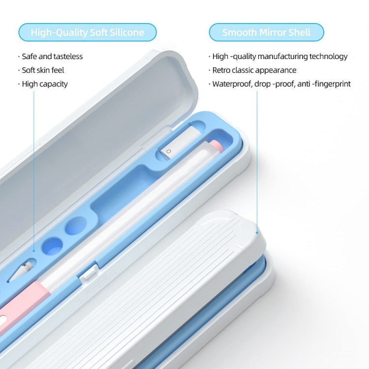 For Apple Pencil 1/2 Capacitance Pen Adapter Accessory Storage Box(Sakura Pink) - Pencil Accessories by PMC TechLife | Online Shopping South Africa | PMC TechLife