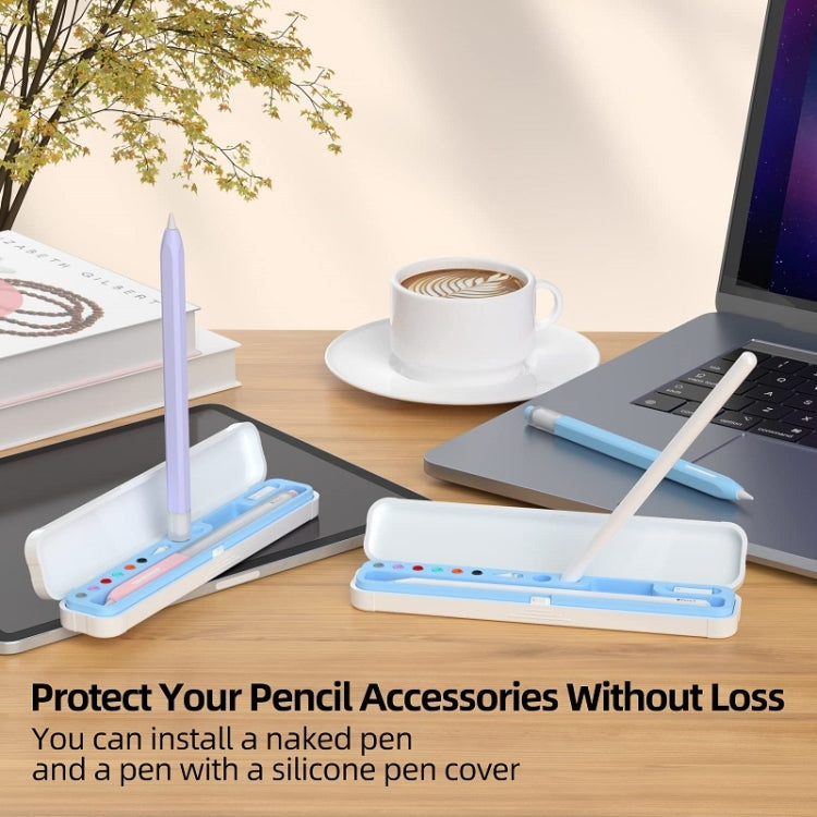 For Apple Pencil 1/2 Capacitance Pen Adapter Accessory Storage Box(Sakura Pink) - Pencil Accessories by PMC TechLife | Online Shopping South Africa | PMC TechLife