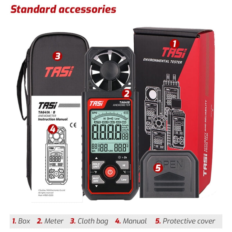 TASI TA641A High Precision Wind Speed Instrument Wind Volume Tester Handheld Wind Speed Meter - Tachometers & Anemometer by TASI | Online Shopping South Africa | PMC TechLife | Buy Now Pay Later Mobicred