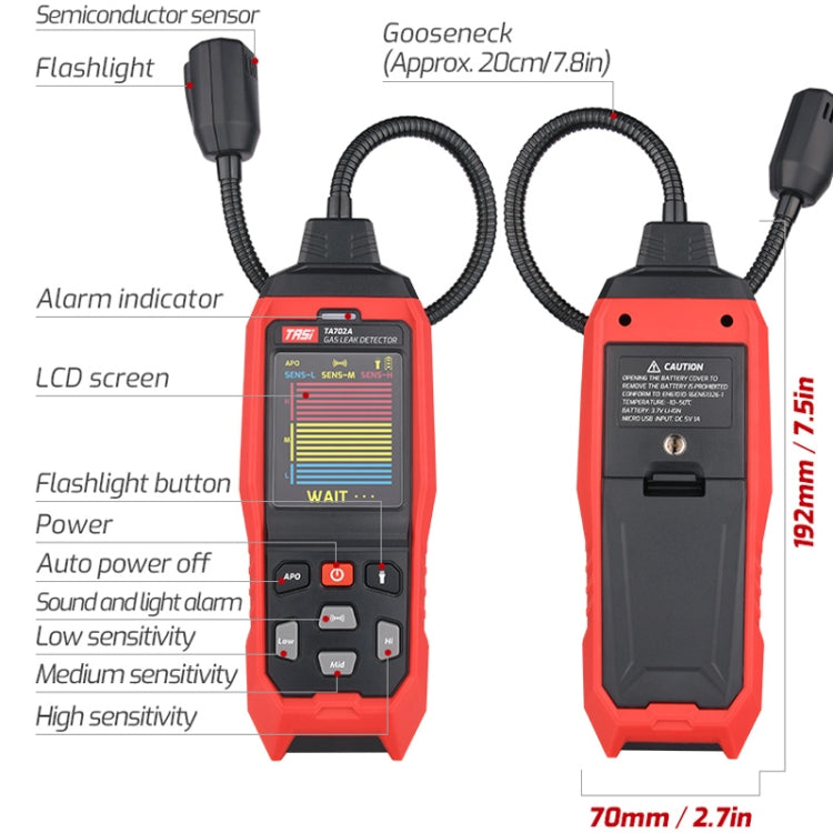 TASI TA702A Simulation Bar Display Cumbelo Gas Detector Portable Gas Testing Instrument Natural Gas Discovery Detective - free shipping - PMC TechLife - Order now!