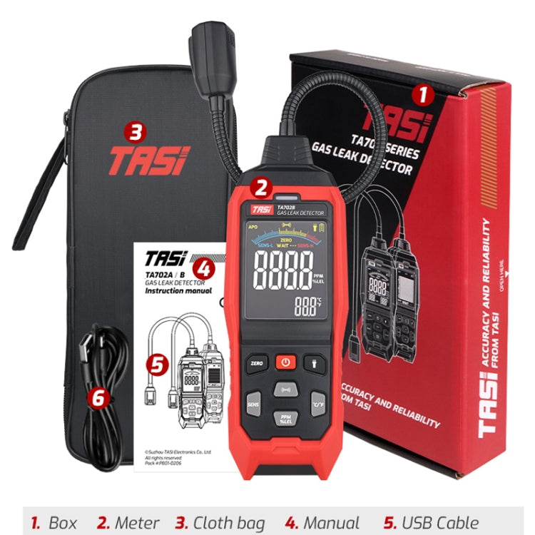 TASI TA702B Simulation Bar+Digital Display Cumbelo Gas Detector Portable Gas Testing Instrument Natural Gas Discovery Detective - free shipping - PMC TechLife - Order now!
