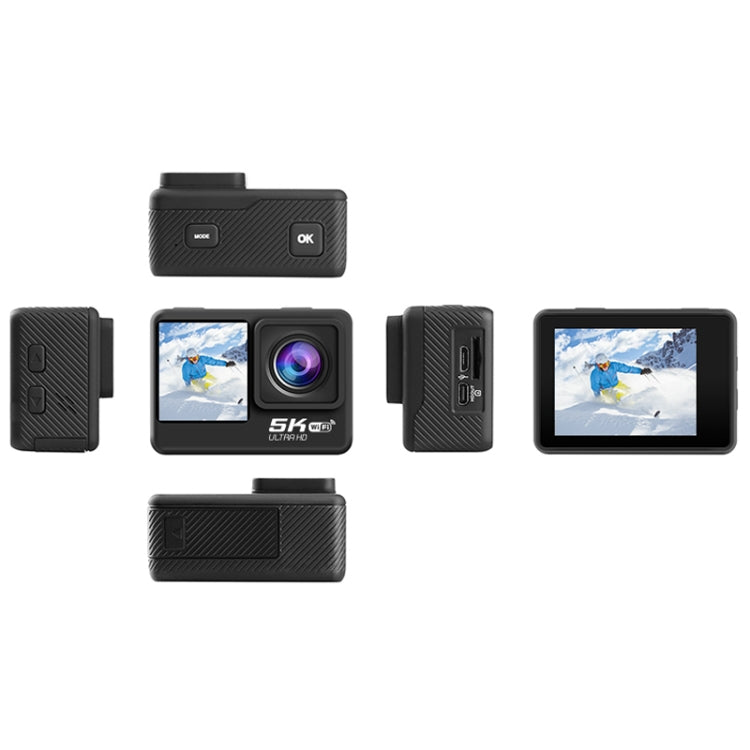 5K/30FPS WIFI HD Anti-Shake Remote Touch Dual-Screen IP68 Waterproof Sports Camera, Style: Black - Other Camera by PMC TechLife | Online Shopping South Africa | PMC TechLife