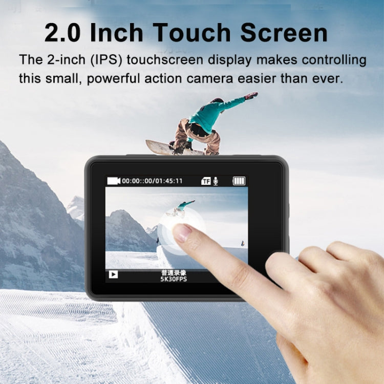 5K/30FPS WIFI HD Anti-Shake Remote Touch Dual-Screen IP68 Waterproof Sports Camera, Style: Camera + 64G Card - Other Camera by PMC TechLife | Online Shopping South Africa | PMC TechLife