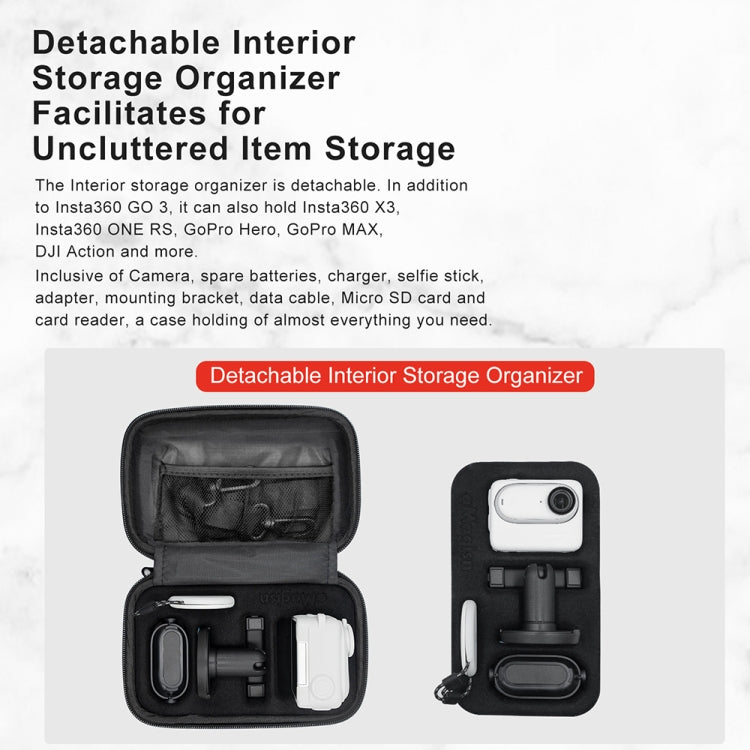For Insta360 GO 3 AMagisn Hard Shell Storage Bag Waterproof Bag(Gray) - free shipping - PMC TechLife - Order now!