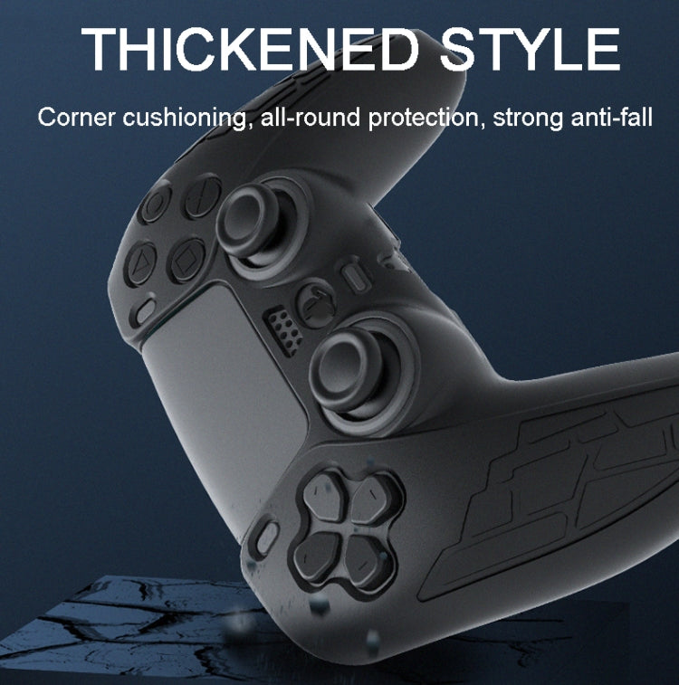 For PS5 Gamepad Silicone Case Non-slip Texture Thickened Protective Cover(Black) - Cases by PMC TechLife | Online Shopping South Africa | PMC TechLife
